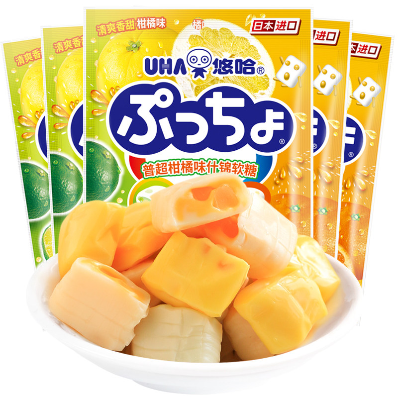 UHA悠哈普超什锦软糖日本进口夹芯软糖糖果休闲零食批发