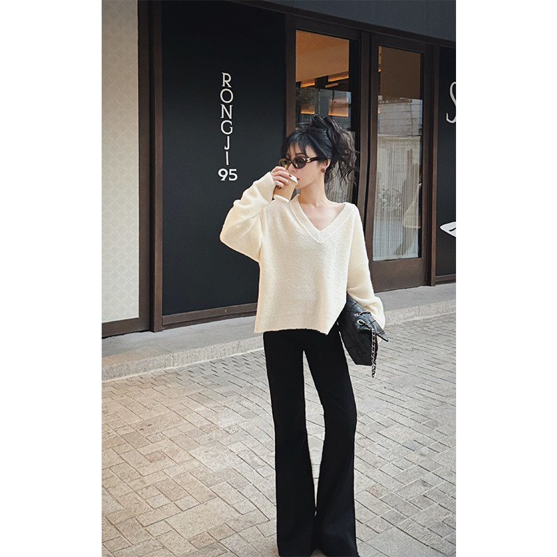 NANASTORE直筒牛仔裤子女2024春季新款高腰黑色微喇裤宽松长裤,女装/女士精品,牛仔裤,淘宝优惠券,粉丝福利购,淘宝优惠卷