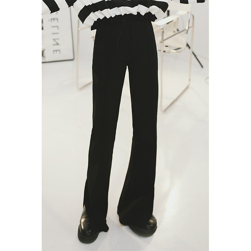 NANASTORE黑色西裤女2024春季新款休闲裤高腰开叉加长裤子阔腿裤,女装/女士精品,休闲裤,淘宝优惠券,粉丝福利购,淘宝优惠卷