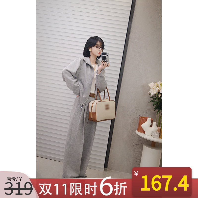 立领双拉链宽松休闲外套