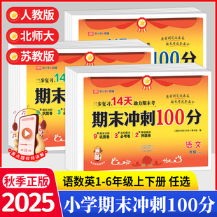 2025秋版 期末复习冲刺卷真题一百分下册荣恒 期末冲刺100分试卷一二年级三年级四五六年级上册语文数学英语测试卷全套小学生人教版