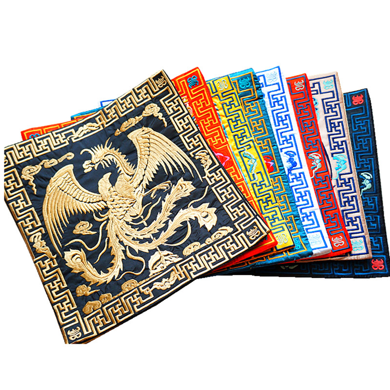 促销补子 中国风民族绣片 龙凤鹤麒麟装饰垫摆件垫创意布艺配件