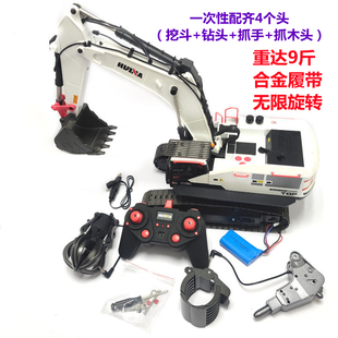 汇纳594合金挖掘机钩机丝杆动力无限旋转合金履带三合一模型工程