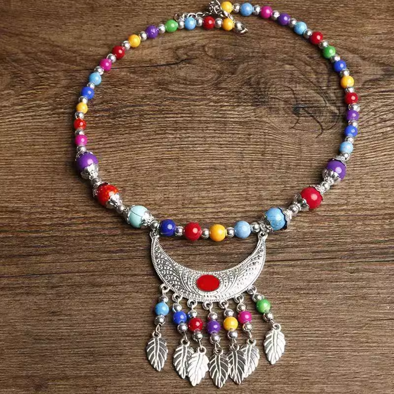 藏族民族风额头链女云南丽江旅游头饰苗族复古艺术摄影发饰眉心坠