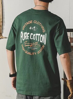 重磅纯棉美式300gT恤男短袖纯棉男士夏季潮牌ins宽松加大宽松上衣