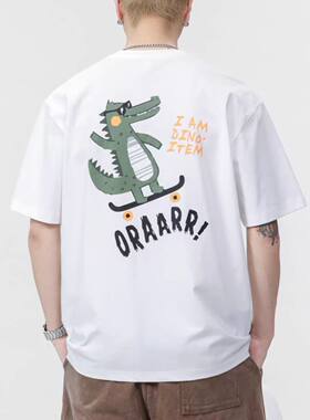 桐夏沫短袖潮牌青年圆领宽松上衣