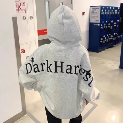 重工刺绣工艺！刺绣字母情侣卫衣