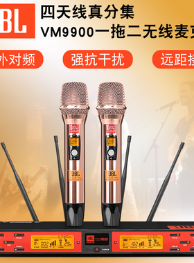 JBL麦克风VM880无线话筒860一拖二KTV金属手持U段调频家庭会议演
