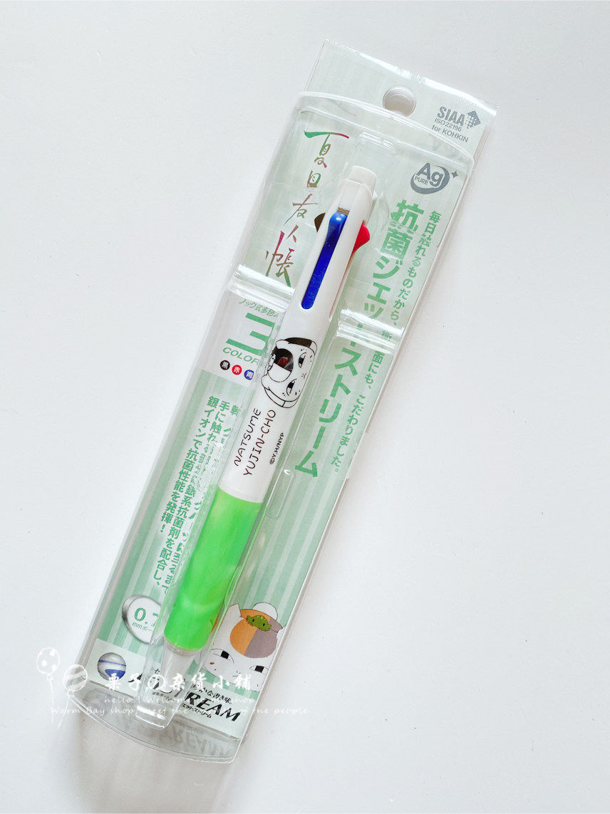 일본 HISAGO 미쓰비시 극장 판 나츠메 우인장 고양이 교사 항균 3색 유성 펜 0.7MM