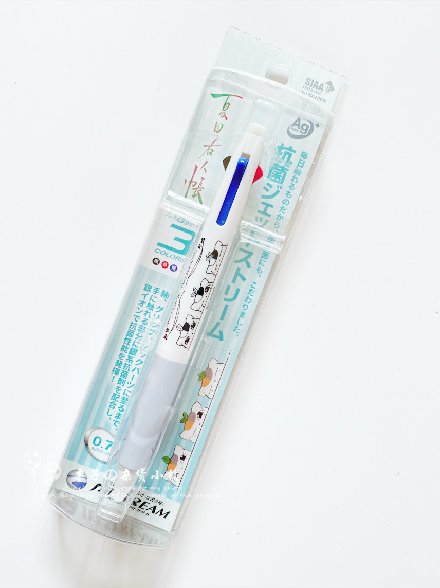 일본 HISAGO 미쓰비시 극장 판 나츠메 우인장 고양이 교사 항균 3색 유성 펜 0.7MM