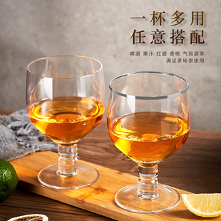 智美精酿啤酒杯水晶玻璃白啤杯专业商用酒吧酒杯高档矮脚杯子大号