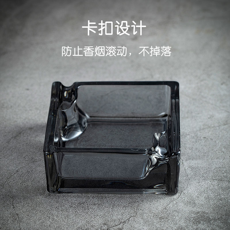 创意个性水晶玻璃烟灰缸家用潮流ins欧式客厅超长卡口烟灰缸客房