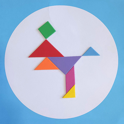 益智拼图贴画七巧板贴纸几何图形