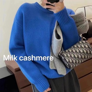 慵懒加厚大毛衣克莱因蓝 女内搭打底衫 BI入潮款 欧货100%纯羊毛衫