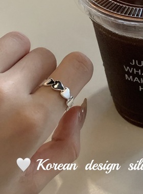 2025新款质感简约风925纯银纯银戒指女 时尚个性ins风爱心形指环