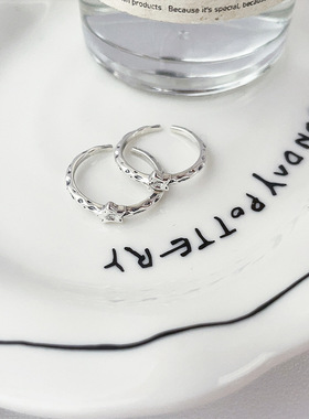 原创设计s925纯银小众星星戒指女淡风时尚星星简约精致高级开口