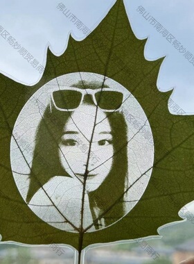 抖音视频直播平安叶干树叶植物干燥处理激光雕刻照片图案叶雕材料