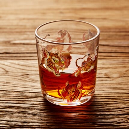 老虎水杯威士忌酒杯日式ins茶杯耐热玻璃杯网红家用啤酒杯虎年杯
