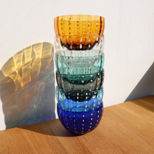 出口意大利手工波点玻璃碗