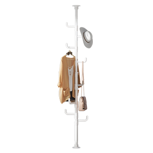 顶天立地挂衣架加粗落地卧室衣帽架家用多功能置衣架一体挂包架