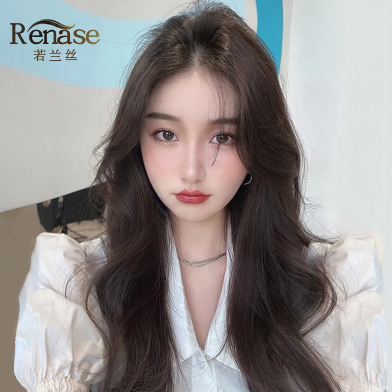 假发女长发八字刘海大卷发真发头套全真发自然真人发丝全头套女