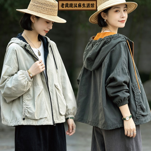 2026春秋连帽宽松保暖棉服女