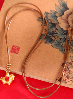 [初九] 足银999.9烧蓝小马时尚吊坠马上有钱国风个性潮流项链