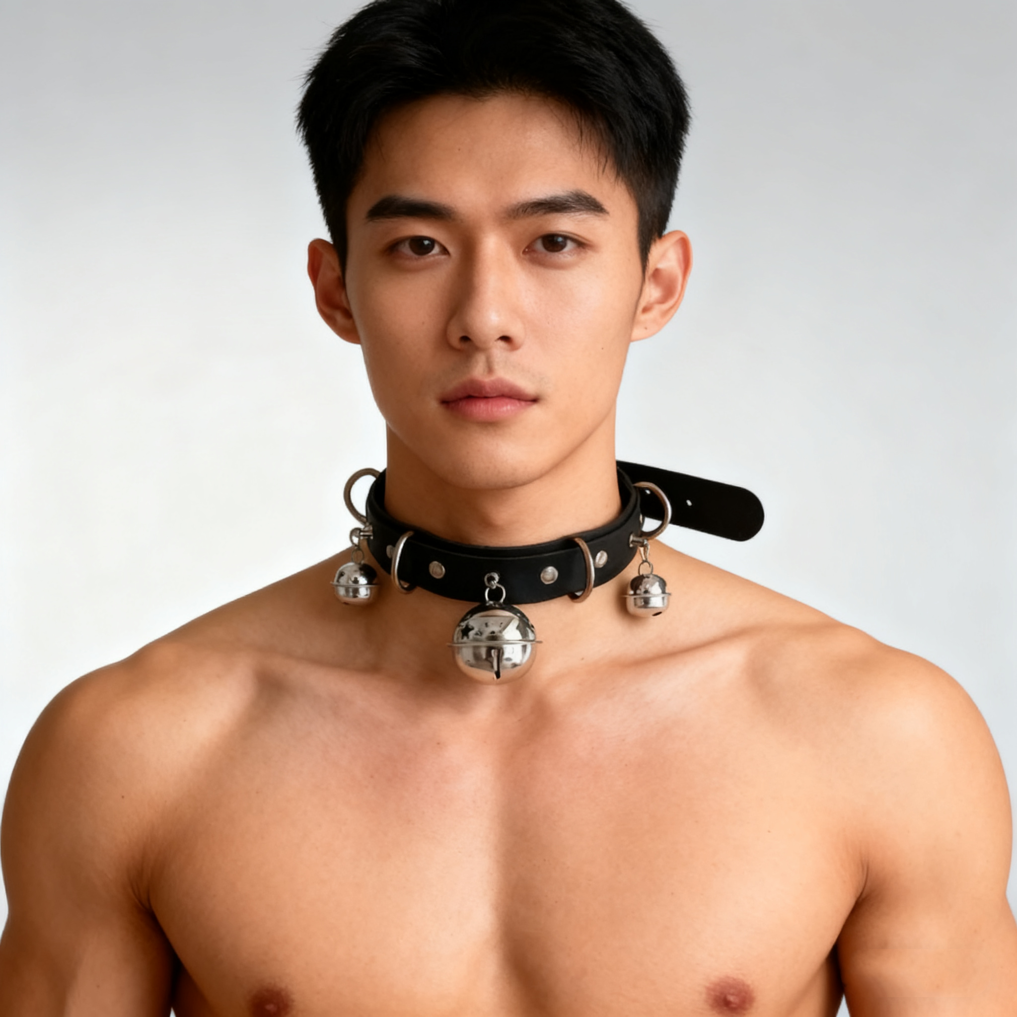 可狼可奶网红复古朋克摇滚角色扮演项圈大铃铛锁骨链项链奴choker