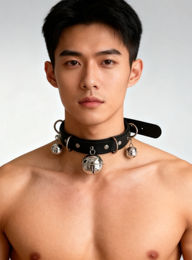 可狼可奶网红复古朋克摇滚角色扮演项圈大铃铛锁骨链项链奴choker