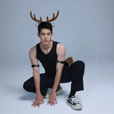 鹿角头饰圣诞麋鹿写真造型拍照COS表演发箍发卡男女可爱洗脸头箍