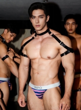 GOGO皮革绑带1S胸带肩带舞台款可调酒吧跳舞性感肌肉束缚项圈背带