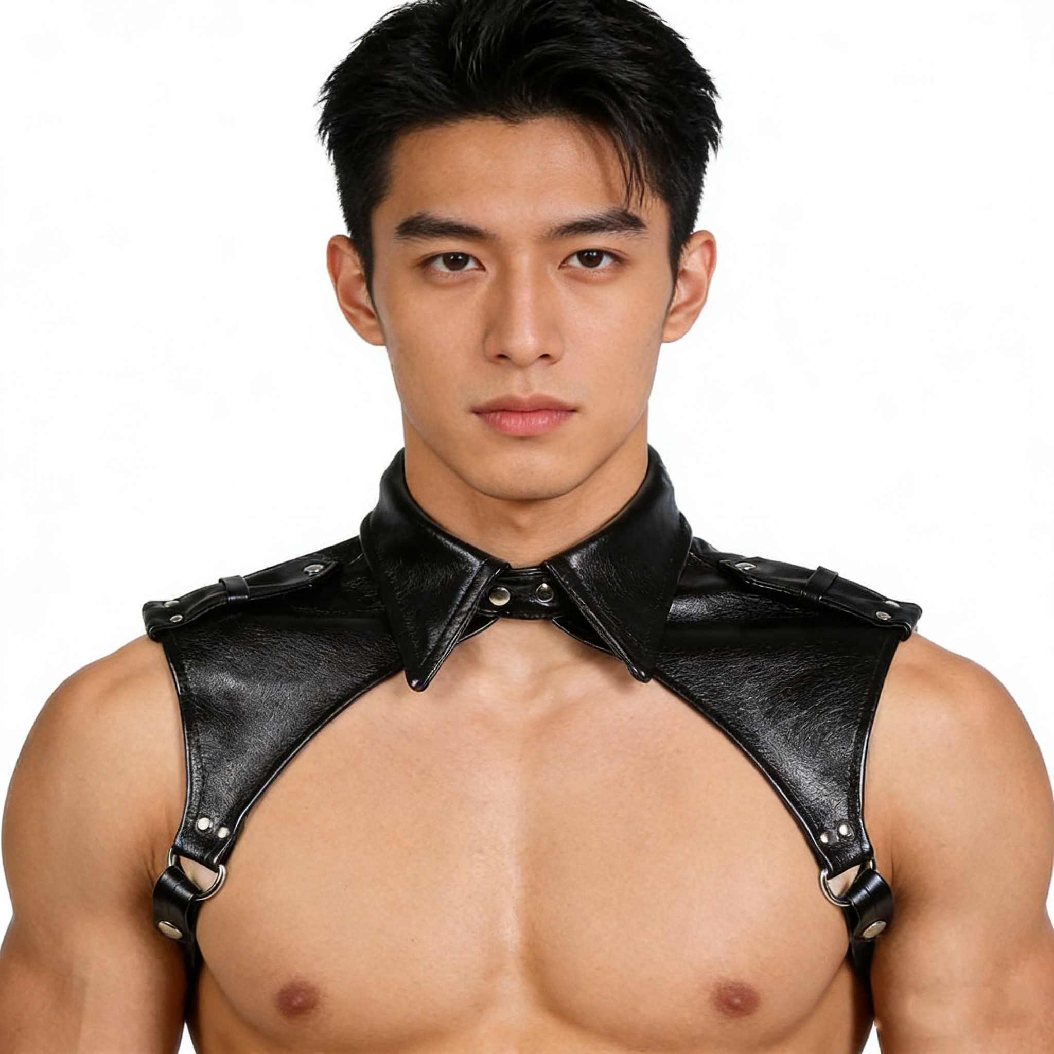皮革坎肩马甲束胸舞台演出摄影道具GOGO角色扮演制服诱惑可调肩甲