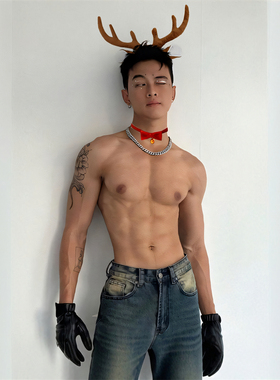 森系鹿角头饰圣诞麋鹿造型拍照COS表演发箍发卡男女可爱洗脸头箍