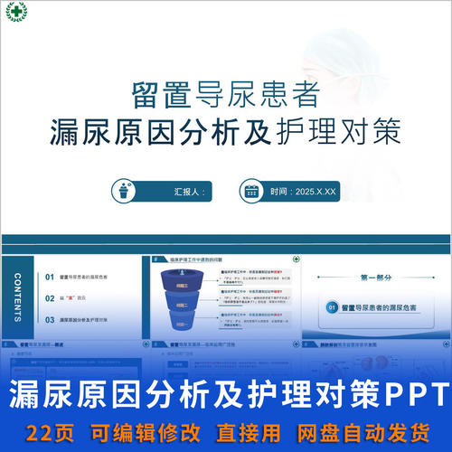 留置导尿患者漏尿原因分析及护理对策 PPT课件可编辑泌尿外科资料