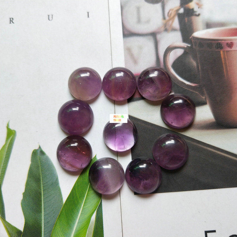 天然原矿水晶散珠 半圆形平底正鼓面紫晶diy镶嵌吊坠手工材料配件,饰品/流行首饰/时尚饰品新,DIY配件,淘宝优惠券,粉丝福利购,淘宝优惠卷