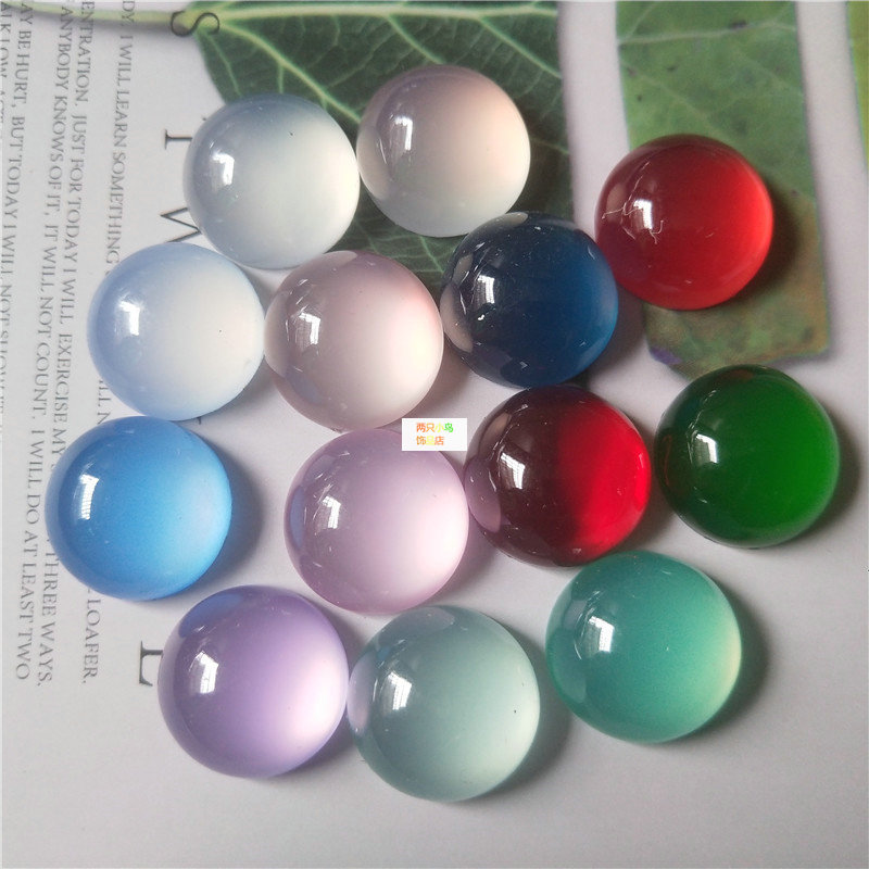 diy18mm半圆形树脂仿猫眼戒面