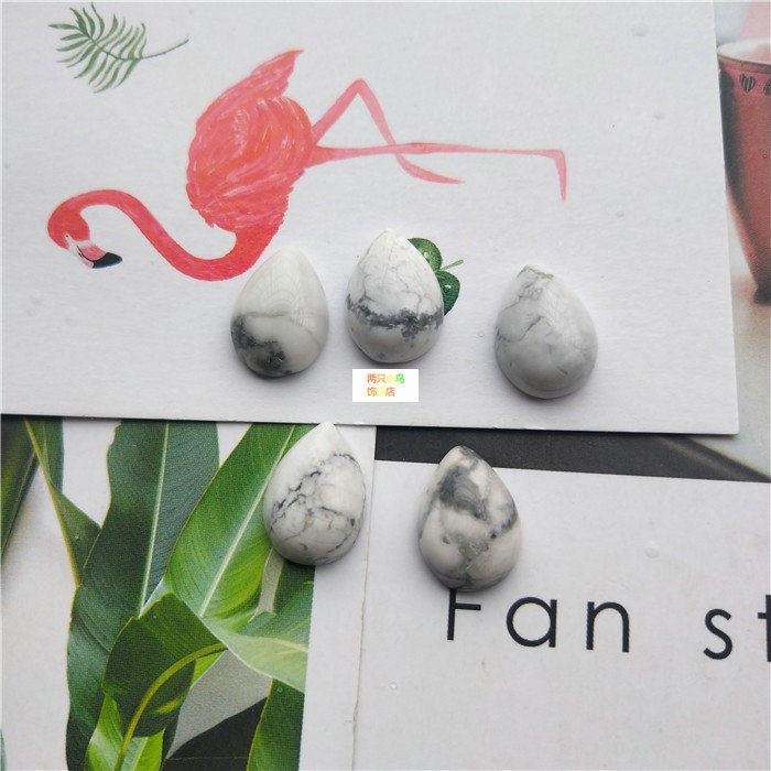 天然水滴形白松石戒面贴片无孔散珠正面鼓手工材料 diy镶嵌首饰品,饰品/流行首饰/时尚饰品新,DIY配件,淘宝优惠券,粉丝福利购,淘宝优惠卷