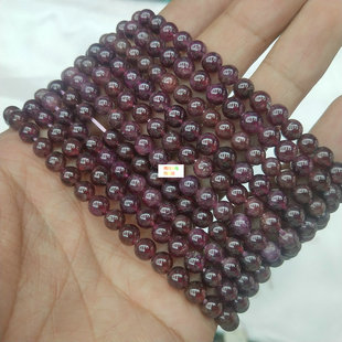 一条长39cm 5/6/7mm天然石榴石圆珠串珠散珠 diy手链项链饰品配件