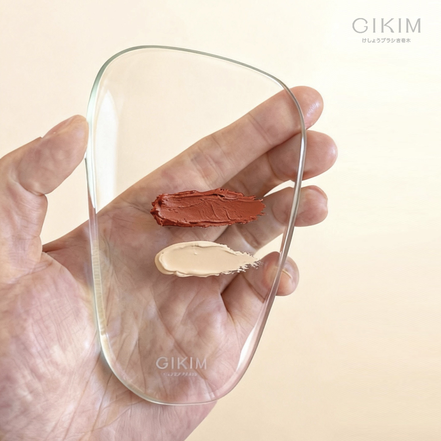 GIKIM/吉奇木异形玻璃调色盘美妆底妆口红美甲绘画方便携带好清洁