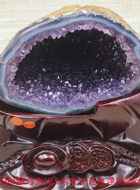 直销乌拉圭紫晶洞紫晶钱袋子紫水晶聚宝盆天然AIK iios