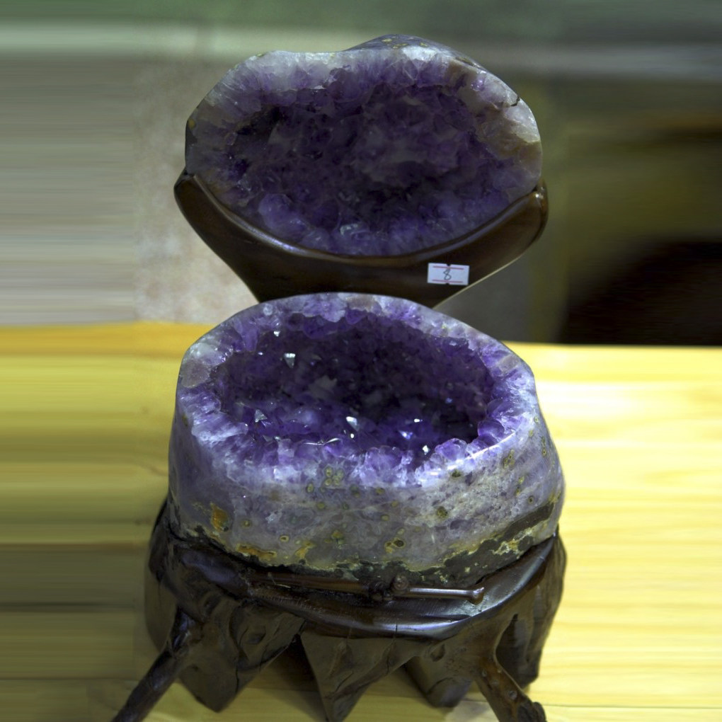 精选天然紫水晶聚宝盆玛瑙紫晶聚宝盆紫晶洞摆件天然水晶矿区直销