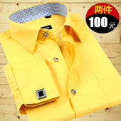 商务法式 袖 衬衣男士 衬衫 春季 男免烫纯色工装 长袖 职业休闲寸衫 扣潮
