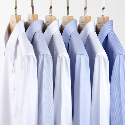 方领长袖衬衣商务休闲免烫衬衫