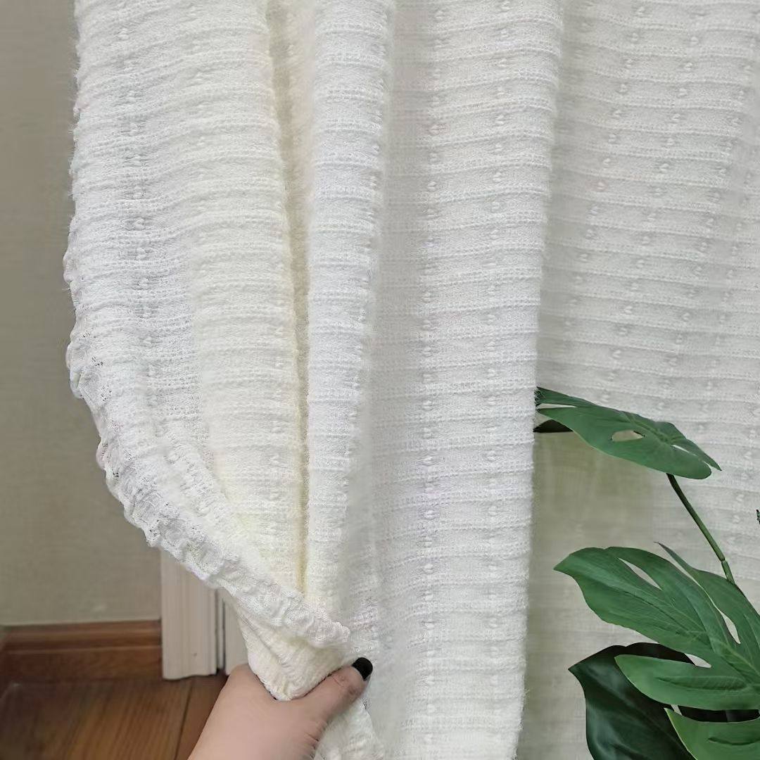 白色蕾丝条纹婚礼纱幔床车门窗帘甜品舞台桌网纱婚庆拍摄道具布料