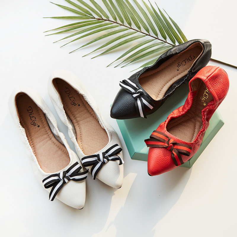 genuine leather Tip Flat shoes 2019 new pattern collocation Dress shoes Shallow mouth soft sole Chicken rolls Single shoesin the Women's Shoes, Low shoes  category - from Buy2taobao.com to provide professional Taobao agent buy service