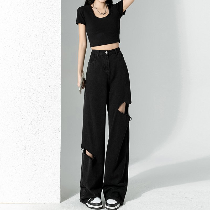 秋款破洞裤子高街ins潮牛仔裤