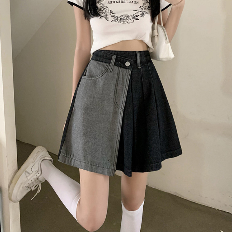 不规则牛仔裙女短裙设计感小众