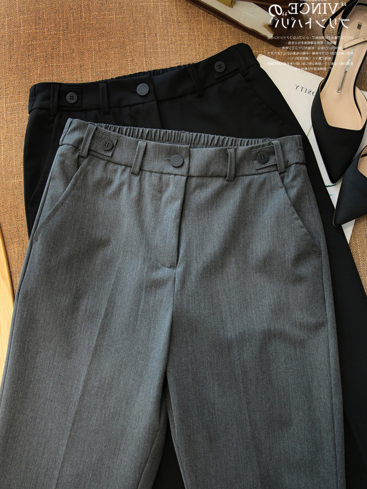 黑色烟管裤女2025年新款西裤胖妹妹大码西装裤高腰显瘦松紧腰裤子,女装/女士精品,大码连衣裙,淘宝优惠券,粉丝福利购,淘宝优惠卷