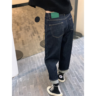 高腰老爹牛仔裤 宽松哈伦裤 春秋 子女显瘦百搭梨形身材胖妹妹大码 裤