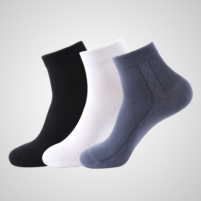 欧蒂爱中筒袜网眼男袜夏季精梳棉薄款商务正装袜子男纯色无骨缝合